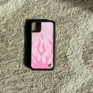pink flame wildflower phone case